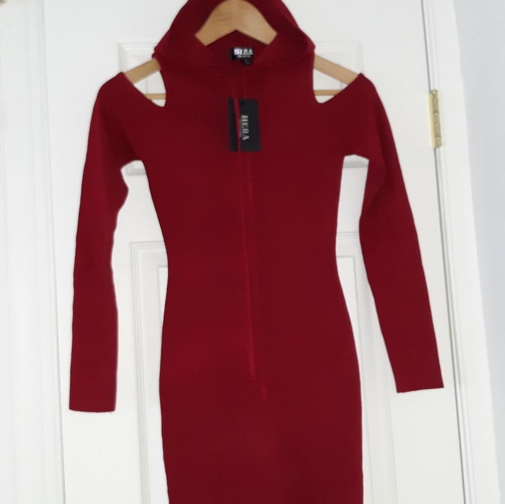 Hooded Open Shoulder Hera Dress